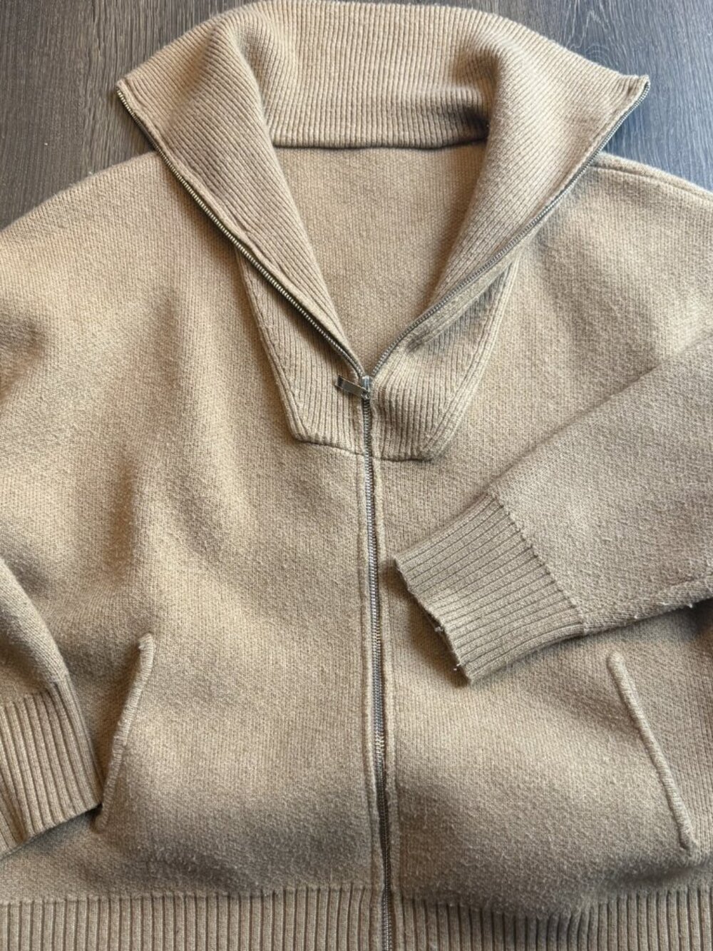 Commense Camel Half Zip Mock Neck Sweater Size S